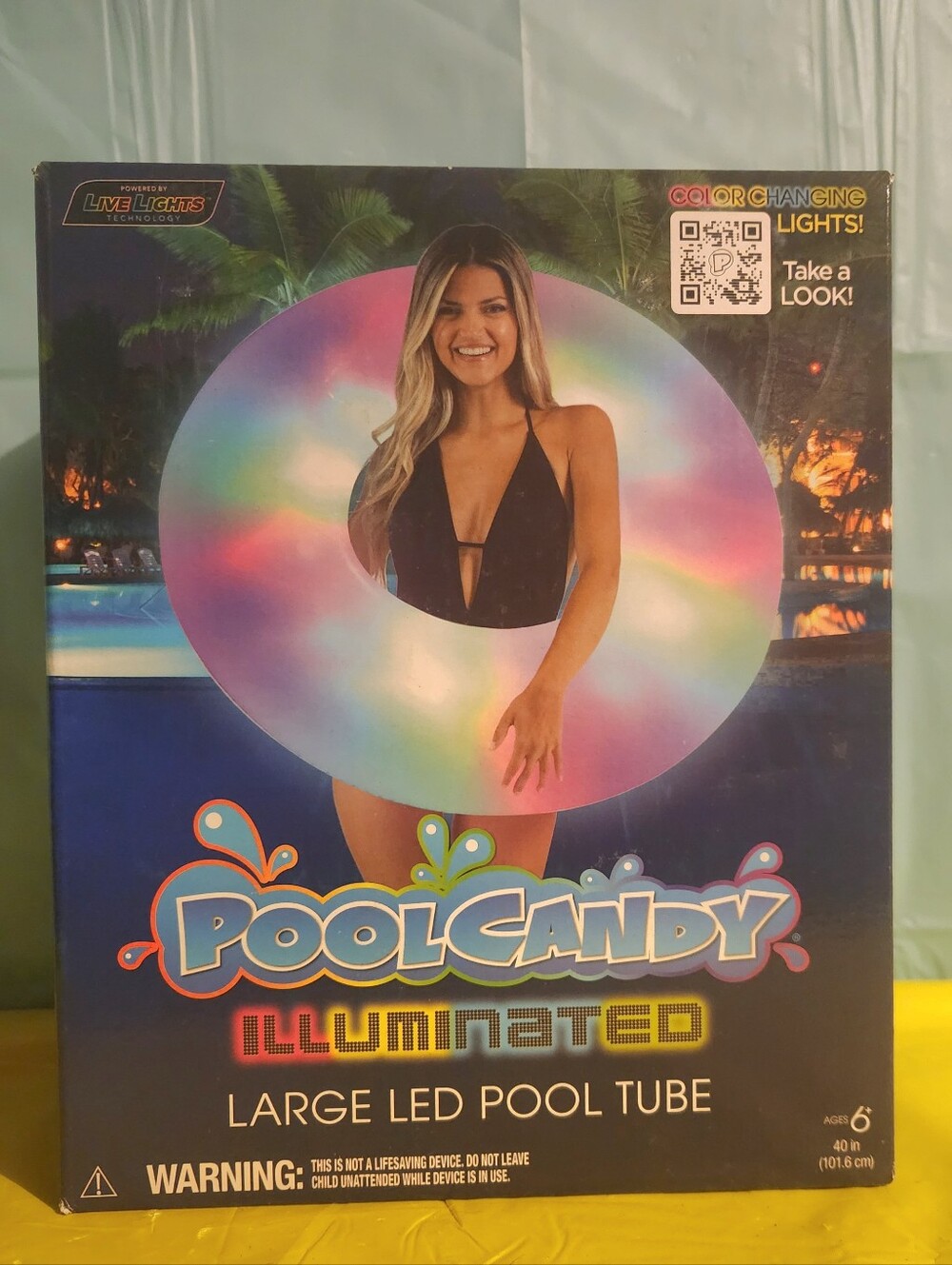 Pool Candy, Summer, Beach, Illuminated LED Large Pool Tube & Beach Ball Set - Picture 2 of 4